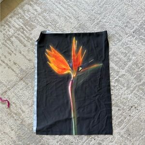 Elegant Black Floral Midi Skirt